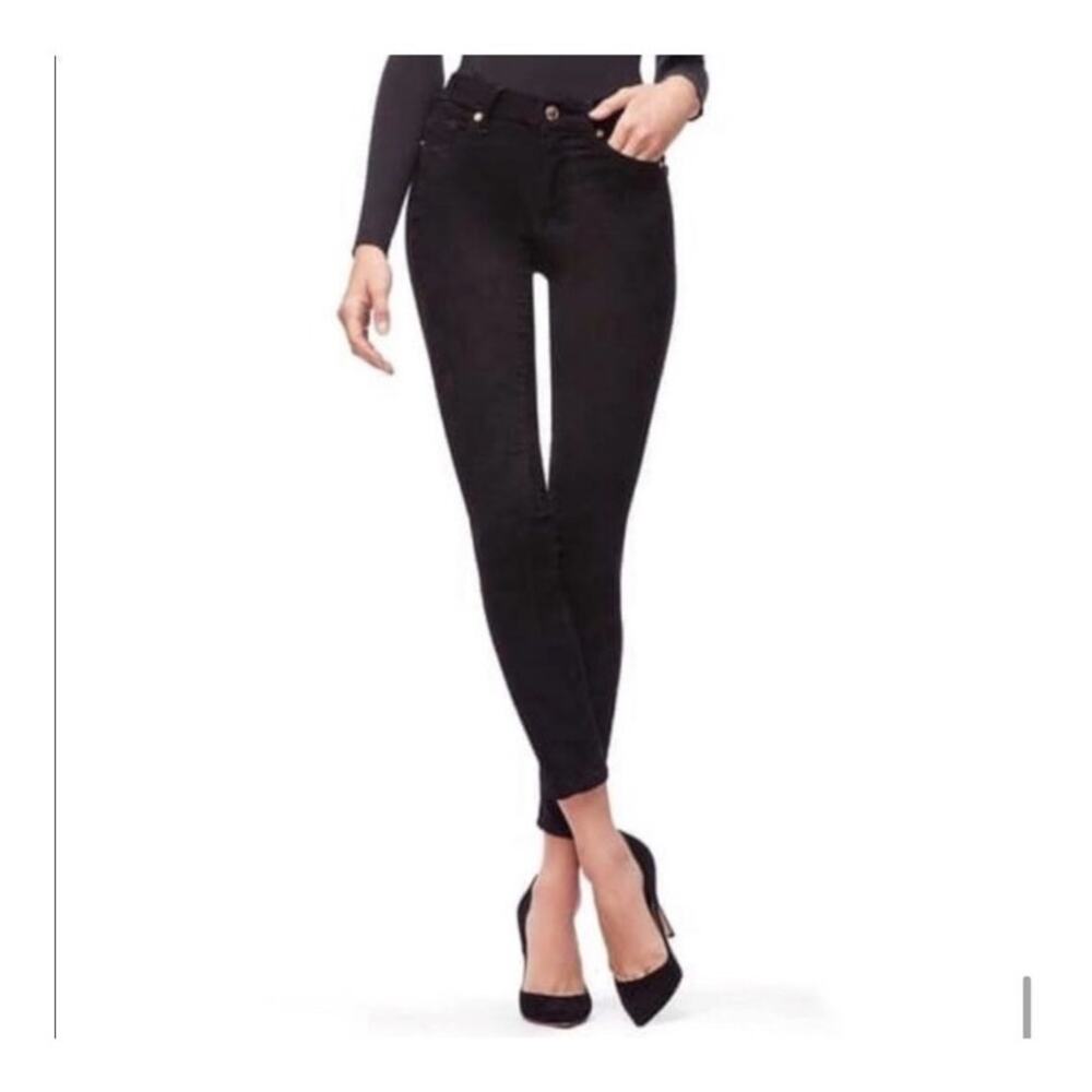 Good American Good Legs Black Faux Suede Stretch Jeans GL100T
